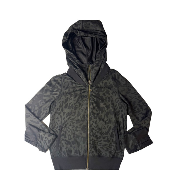 Lululemon Namaskar Hoodie Animal Swirl Deep Coal Black / Black Size 4 - Picture 9 of 16